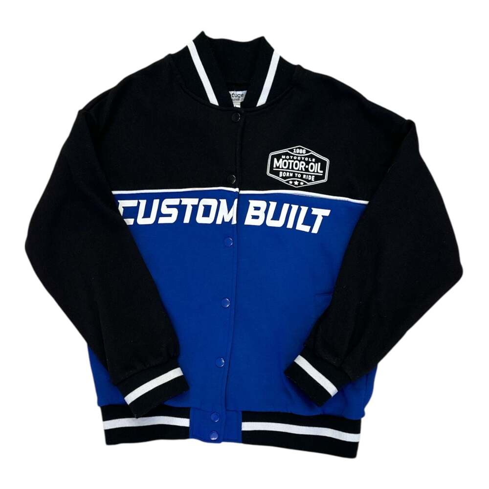 Vintage Ford Trucks Embroidered JH Design Black Racer Jacket